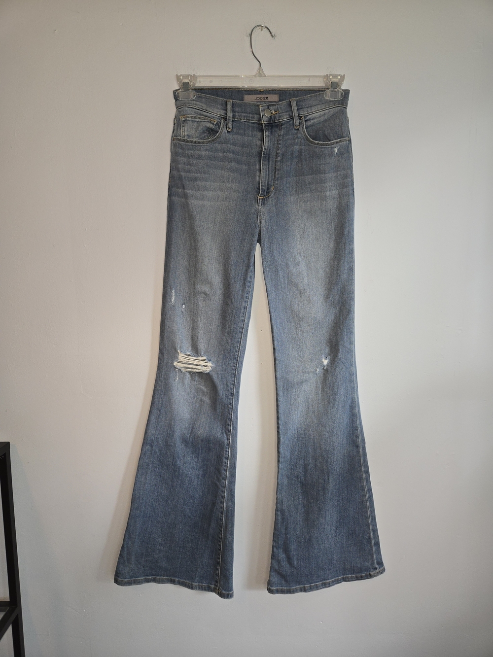 Joe's Jeans Neha High Rise Flare Leg Jeans Size 27 Blue Distressed Boho Festival